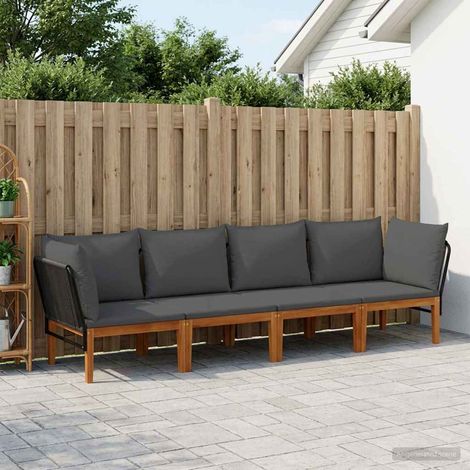 vidaXL 4 uds. Madera de Acacia Sólida y Cuerda Natural (1/5)