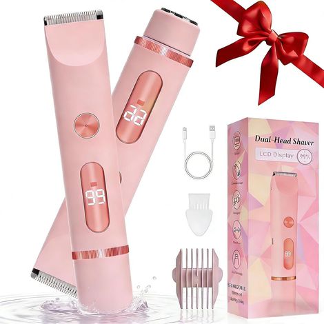 Rasoir Electrique Femme, Rasoir Electrique Feminin IPX6 Étanche Rasoir zone Intime Sec/Humide pour Bikini, Aisselles, Bras, Visage et nez (1/5)