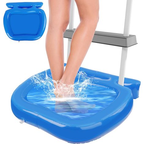 Bardusch - Bain de pieds pour piscine, bac gonflable de rinçage des pieds pour échelle d'accès, bassin portable pour piscines enterrées et hors-sol