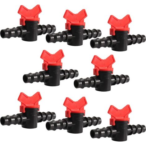 8 grifos para manguera, grifo para manguera, válvula de cierre de 16 mm para control de riego de jardín (1/5)