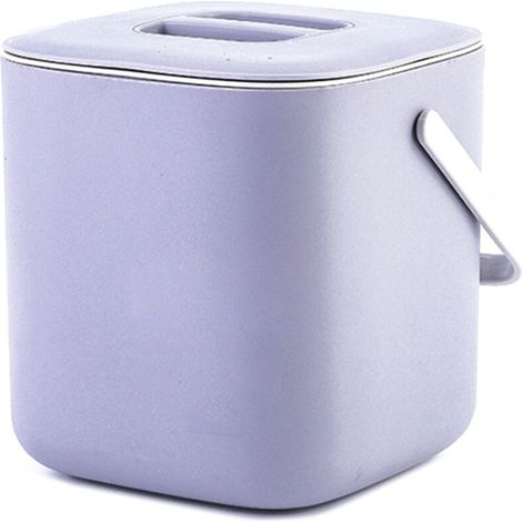 Poubelle de cuisine en plastique avec égouttoir et accessoires pour déchets alimentaires - Gris clair