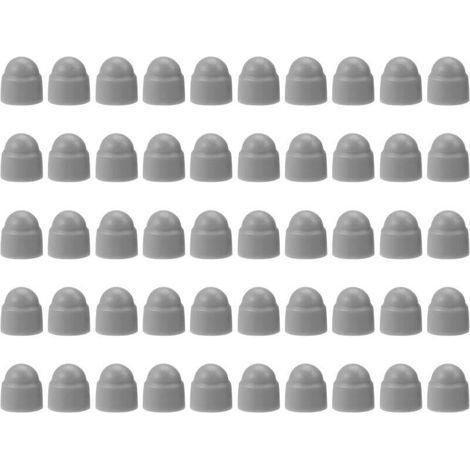 CSPARKV 50 pièces Cache vis écrou de protection M8 clef de 13 mm, capuchons de protection hexagonaux, pour recouvrir les écrous et les têtes de vis hexagonales, plastique Grigio (1/5)