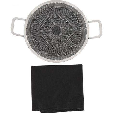 Poêle à barbecue traditionnelle coréenne ronde en acier inoxydable avec revêtement antiadhésif pour cuisinières intérieures et extérieures à la maison 38 cm / 15 pouces (1/5)