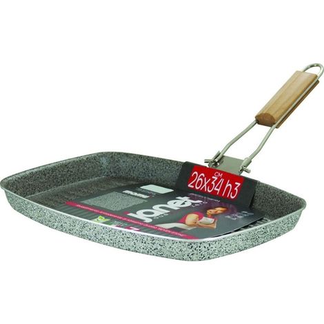 Trade Shop - BISTECCHIERA RETTANGOLARE 26X34XH3CM CON RIVESTIMENTO ANTIADERENTE ANTIGRAFFIO 025927M -