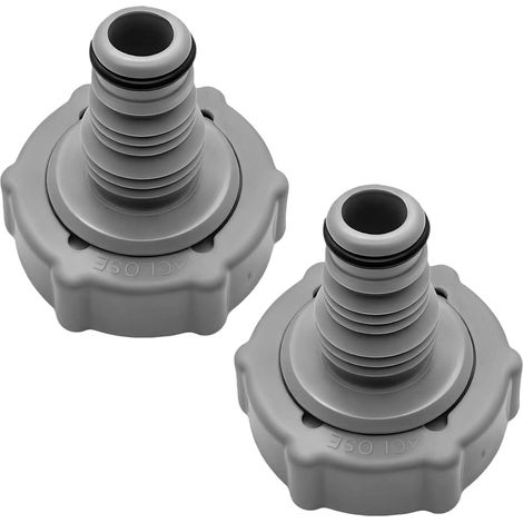 Lot de 2 Valve de vidange Piscine en Plastique Robuste – Adaptateur de Tuyau Ø32 mm, raccord de vidange Pratique pour Jardin, Accessoire Piscine Universel Facile à Installer (1/5)