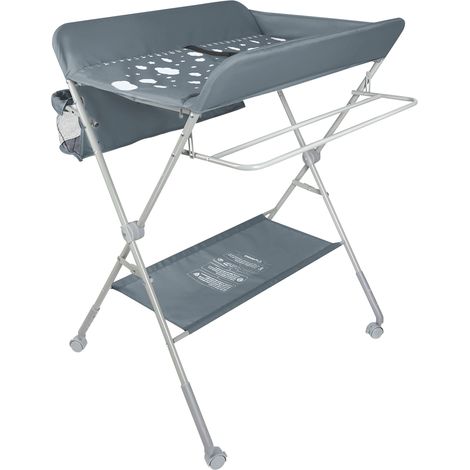 Haloyo® Klappbarer Wickeltisch mit Rollen und Ablagefächern, 0–36 Monate, 77 x 63 x 101 cm, Dunkelgrau (1/5)