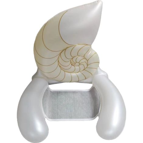 Fauteuil flottant gonflable en forme de coquillage — Chaise longue aquatique avec dossier en filet — Fauteuil de relaxation pliable pour piscine (70 × 90 × 86 cm) (1/4)
