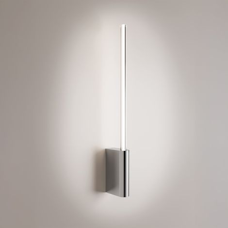 Brilliant Lampada da Parete LED 1 Luce in Cromo Lucido, Design Minimalista, Diffusore Cilindrico in Policarbonato, Altezza 50,7 cm, IP20