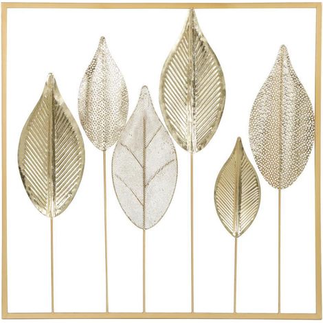 Cadre en métal, motif de feuilles, décoration murale, style moderne, doré Ce produit de haute qualité allie esthétique e