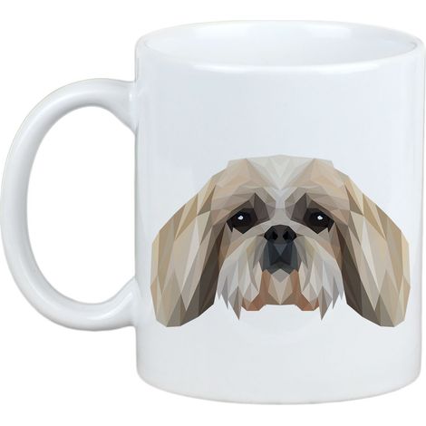 Shih Tzu, Shi tsu, Shi-Tzu, Szi-cu, Szitzu - taza con una foto y la inscripción perro geométrico Art-Dog (1/5)