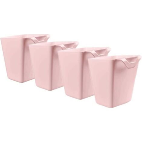 BUNTHAUS Lntyq Lot de 4 porte-gobelets à suspendre, 131211cm, pots à crayons suspendus, pots à plantes, pot à maquillage (rose), Plastique (1/4)