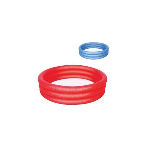 PISCINA GONFIABILE TINTA UNITA A 3 ANELLI  +2 ANNI  ø cm.122x25h.  kg.0,750  lt.140 (art.51025)    BESTWAY