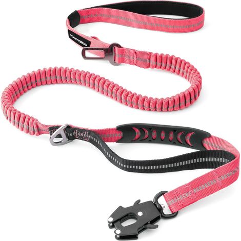 Correa Elástica Para Perro - 1,2-1,8 m - Con Cierre Rápido Giratorio y Reflectante - Para Perros Medianos y Grandes - Marrón/Negro (1/5)