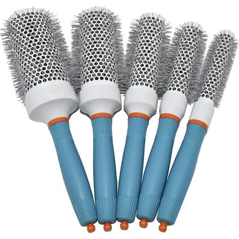 Brosse à cheveux ronde en céramique pour brushing professionnel, idéale pour salon de coiffure et usage domestique – chauffe rapidement, réduit les frisottis et protège les cheveux (1/5)