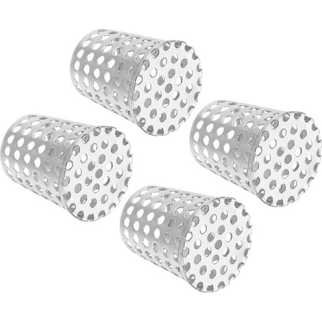 4 Pack Garde-Gouttière Filtre 2"-1.6" Bouchon De Finition Argent (1/5)