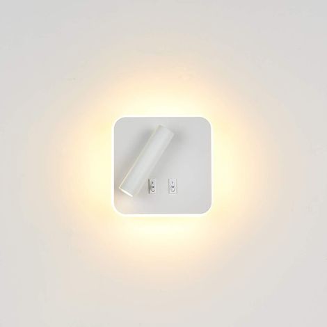 Feux de chevet Lampe murale hôtel intérieur Lumières mural lit Lampe murale couloir avec interrupteur (12W blanc/blanc chaud) [Classe énergétique A+]