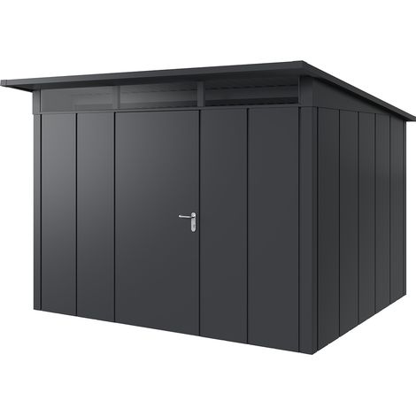 Hörmann Metall-Gerätehaus "Juno" mit Pultdach, JPD13 - Design, 310 x 262 cm (B x T), anthrazit, 1-flüglige Tür, Anschlag links (1/5)