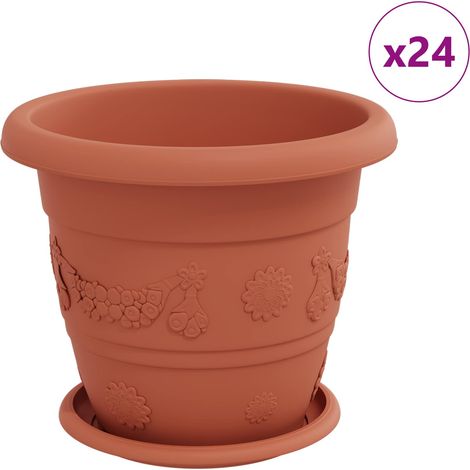 Maison Exclusive - Vasi per Piante 24 pcs Rosso Mattone Ø 26 x 21.5 cm Plastica