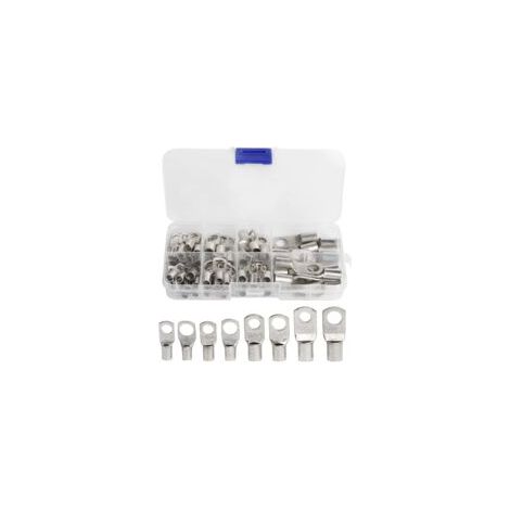 60 Pcs Cosses Électrique Trou boulon en Cuivre Étamé Connecteurs SC à sertir/souder pour câble de 6m㎡ 8m㎡ 10m㎡ 16m㎡ 25m㎡ - Crezuo