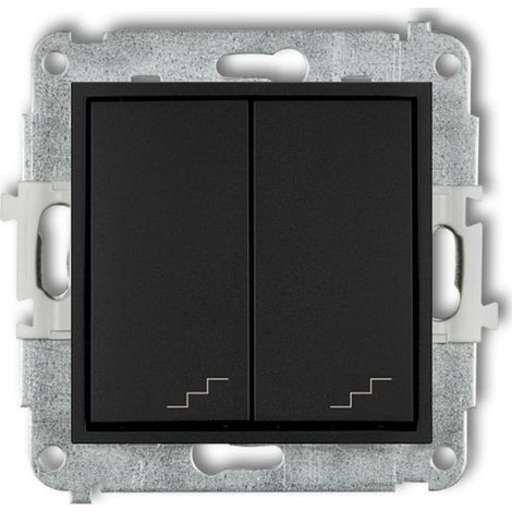 Mini-Doppeltreppenschalter, mattschwarz, 12MWP-33