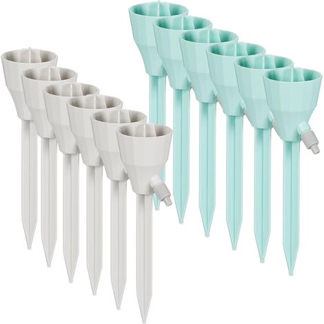 Sistema di irrigazione a goccia, set da 12, per le tue piante, irrigazione automatica, valvola, grigio e verde (1/3)