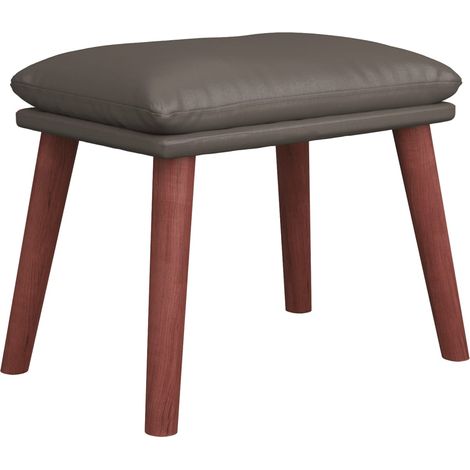 Reposapiés cuero sintético gris 45x29,5x35 cm vidaXL