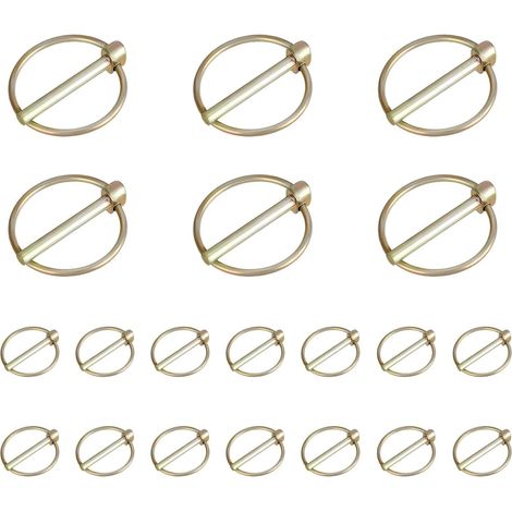 Packung mit 20 verzinkten Klappbolzen (5,8 x 45 mm), Sicherheitsbolzen mit Ring für Traktoren