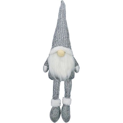 Décoration de Noël : Poupée à longues jambes, ornement de vitrine (gris)-46x16cm-Grey