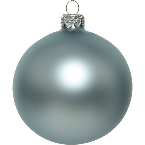 Box Da 6 Palline Di Natale Azzurra Opaca 6 Cm