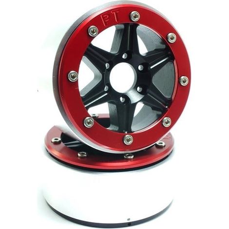Beadlock Wheels PT-Sixstar Black/Red 1.9