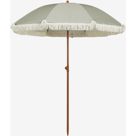 Sklum – Parasol droit Ø175 cm en tissu polyester avec protection UV50 – Mât en acier avec peinture poudre – Franges décoratives