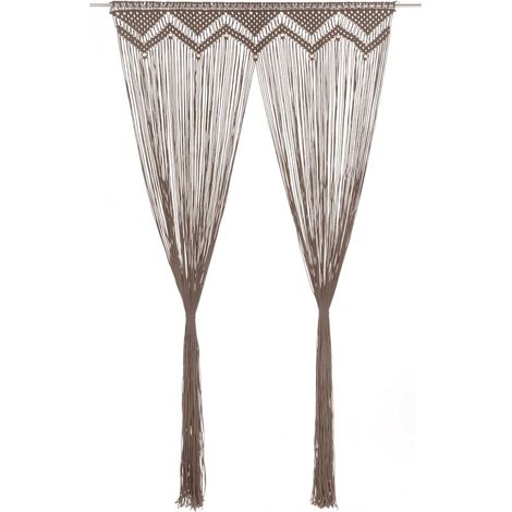 Maison Exclusive - Makramee Vorhang Taupe 140x240 cm Baumwolle