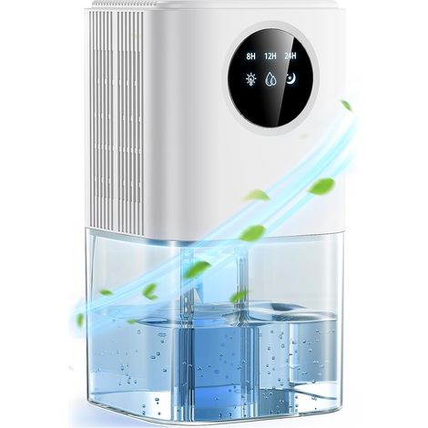 Déshumidificateur d'Air 1.8L, Deshumidificateur avec Minuteur et LED Tactile Ultra Silencieux (≤32dB) Anti-Moisissure 22.5W - Pour Assainir Salle de Bain, Dressing(640ml/jour) (1/5)
