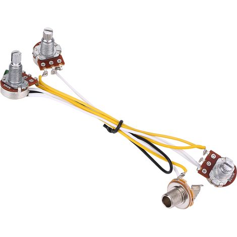 Set de câblage guitare électrique 2 volumes, 1 tonalité, 1 jack 500K, interrupteur 3 positions pour basse JB (1/5)
