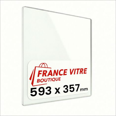 593 x 357 x 4 mm - Vitre de cheminée pour insert et poêle à bois - verre de rechange - France Vitre - jusqu'à 800°C - 357 x 593 x 4 mm (1/5)