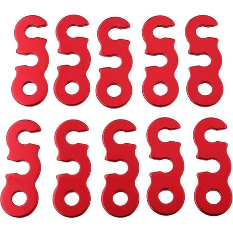 Tendeur de Corde Cam(Rouge), Aluminium Tente Guyline Coureur Tendeur Tente Auvent Corde Accessoires Trois Yeux Boucle de Corde Ouverte (1/4)