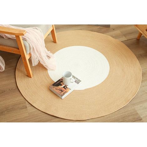 Tapis tressé kaki 45 x 45 cm (1/2)