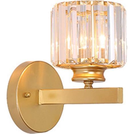 Kristall-Wandleuchten Moderne Kristall-Wandleuchten Dekorative Wandbeleuchtung Nachttischlampe Wandleuchte Heimbeleuchtung Glasschirm für Wohnzimmer Flurlampe E27 Wandleuchten (Gold) ,Glühbirne nicht (1/5)