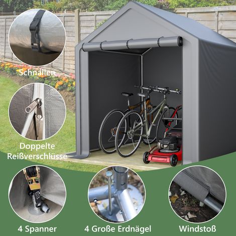 Abri de jardin 190x170x200cm gris foncé,polyvalent garage vélo et rangement outils. Tente pratique pour stockage extérieur.