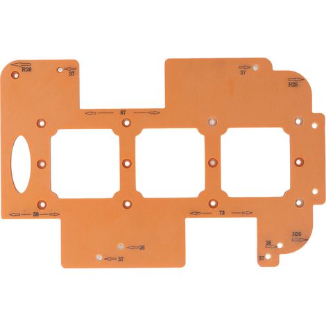 Gabari rayon d'angle bois 3 en 1 R20 R25 R30 pour meuble encadrement découpe affleurage pointeuse 70x70mm (1/5)