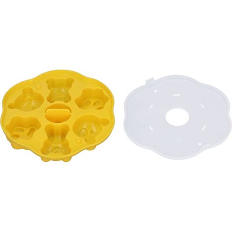 Moule en silicone ours mignon patte de chat glaçon gâteau pudding cuisine avec couvercle jaune