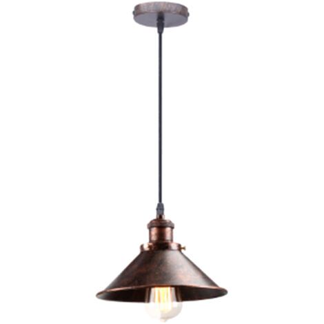 royaluxe- Lampes À Suspension Rétro Vintage Lustre 22CM E27 Plafonnier Industriel Abat-Jour En Métal Pour Loft Restaurant Café Bar (1/5)
