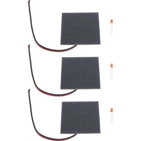 3 ensembles de petits panneaux solaires professionnels 1W en silicium monocristallin, kits de bricolage à haute efficacité pour appareils pédagogiques, matériaux photovoltaïques (1/5)
