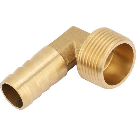 Raccord coudé en laiton à filetage mâle 3/4" avec embout cannelé pour tuyau (16 mm) (1/5)