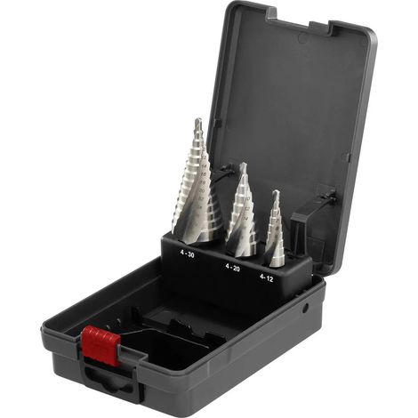 [NEUWERTIG] B-Ware Toolcraft Stufenbohrer Set Bohrer Spiralnut Aufbewahrungsbox Hss Metall