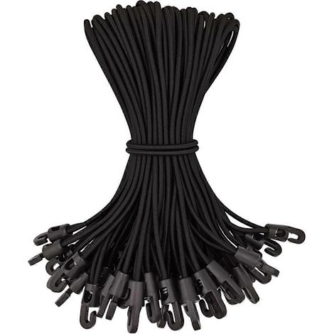 /EA/50 pièces Corde élastique avec crochets, tendeur en caoutchouc extensible avec crochets (1/2)