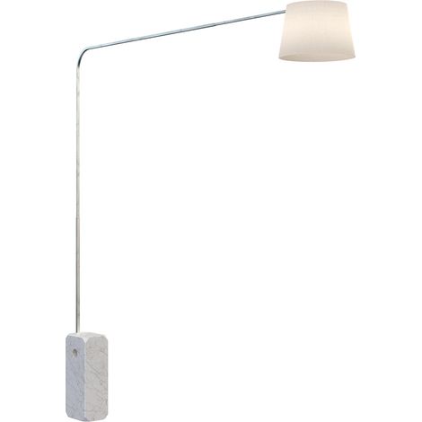 Piantana Contemporanea Corner Marmo Bianco Diffusore Tessuto Bianco 1 Luce E27