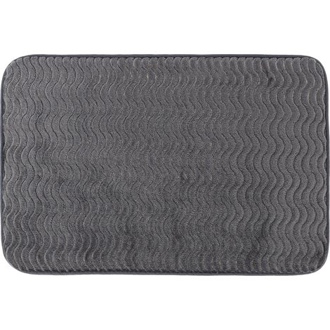 Tappeto in poliestere effetto onda 40x60 cm - grigio - Tendance