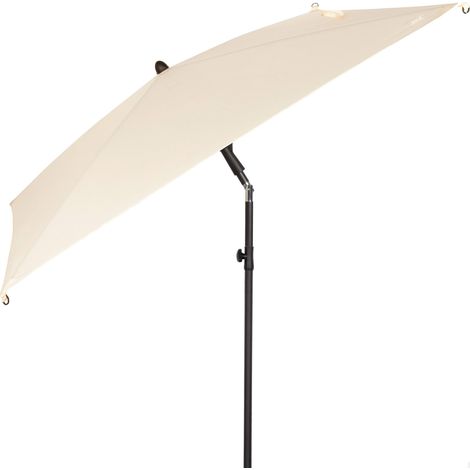 Parasol de terrasse carré, 175 x 175 cm, Beige, mât inclinable en Acier, Toile Polyester avec Protection UV30, 4 Baleines Robustes, Facile à Monter et à Ranger, Parasol de Jardin (1/5)