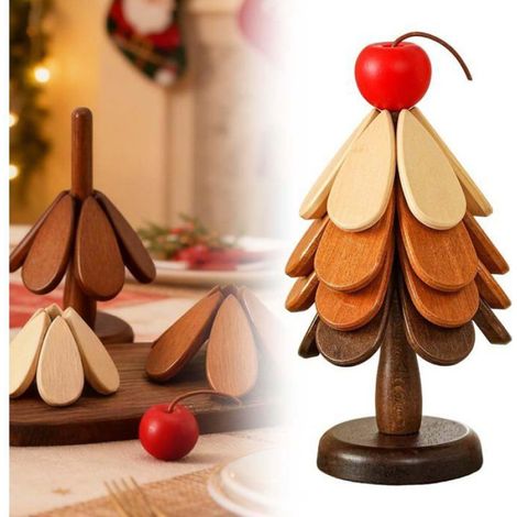 Sous-Verre - Bois Naturel Bambou - Résistant à la Chaleur - Extensible Jusqu'à 20 cm - Pour Plats et Théières Chauds - Ensemble de 4 (1/5)